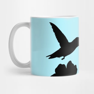 Hummingbird Among Flowers (dark silhouette) Mug